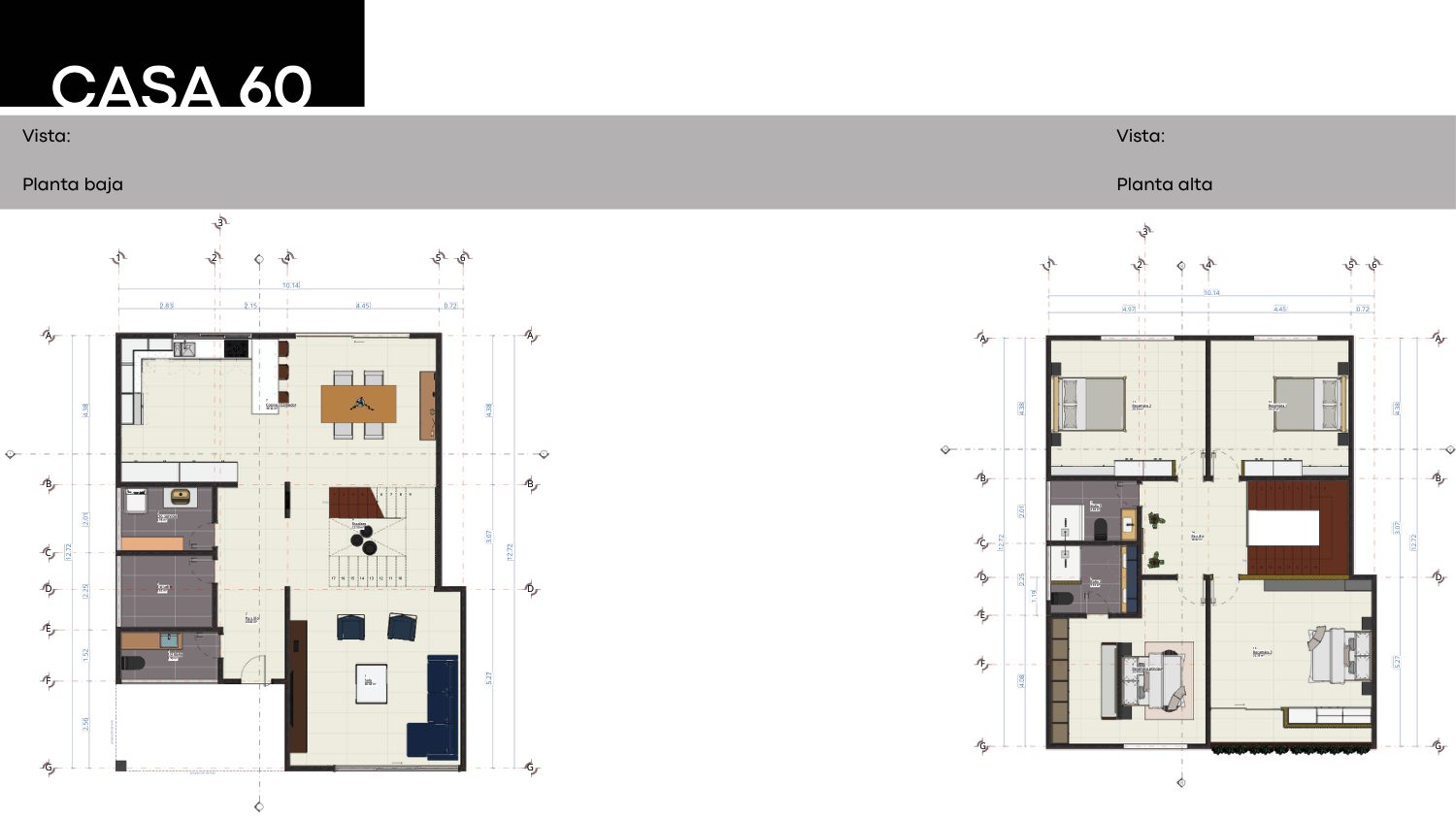 Casa 60 vistas en planta