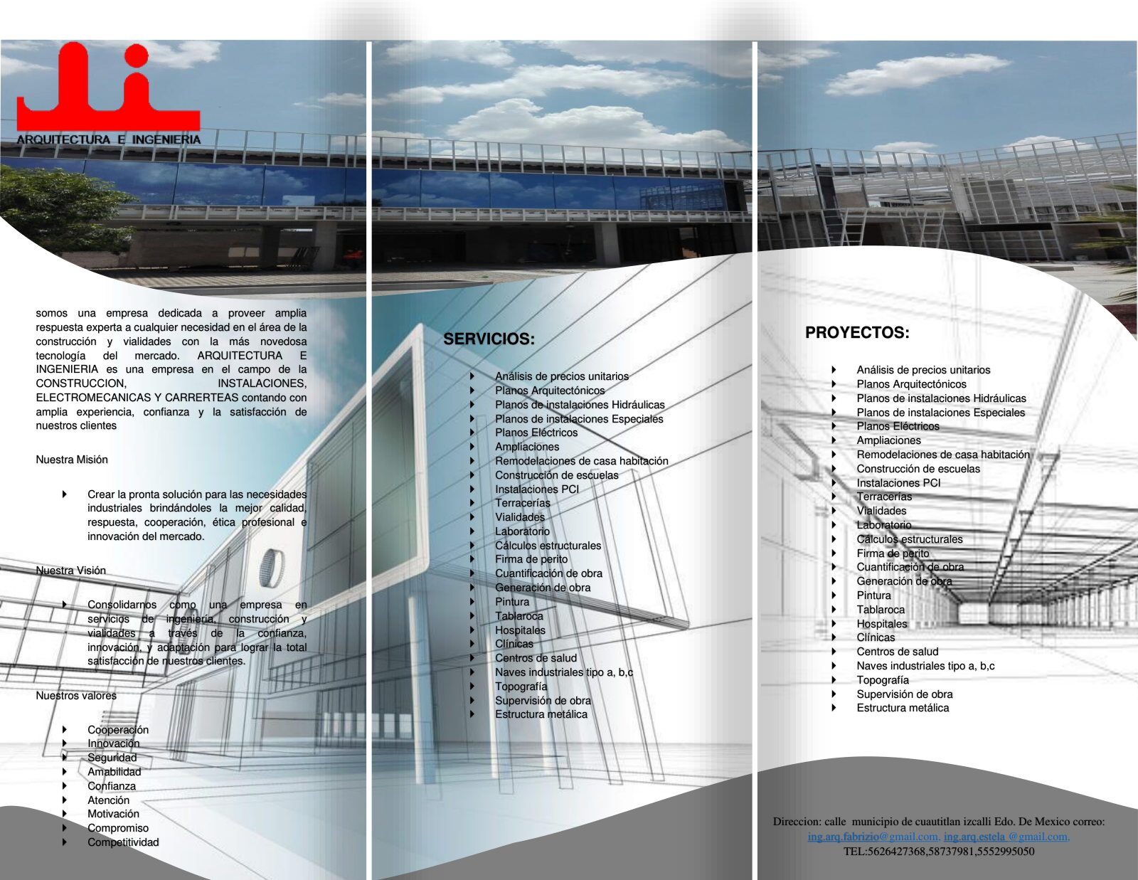 Tríptico de Arquitectura e Ingenieria